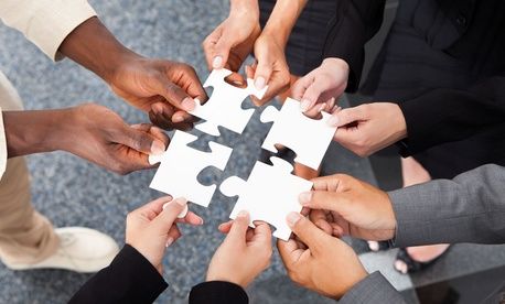 Corporate teamwork and technology